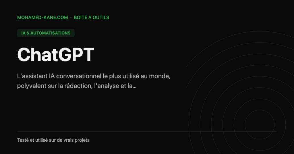 ChatGPT — fiche outil IA