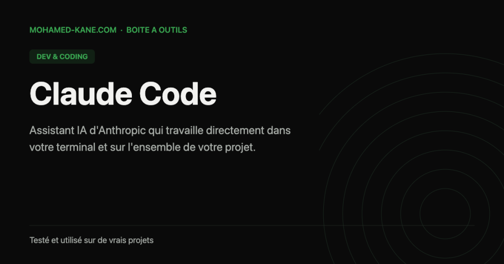 Claude Code — fiche outil IA