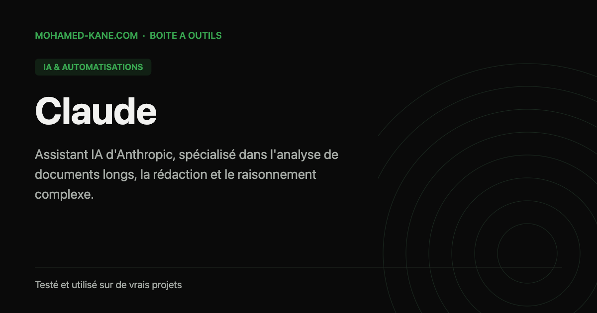 Claude, outil IA testé par Mohamed Kane