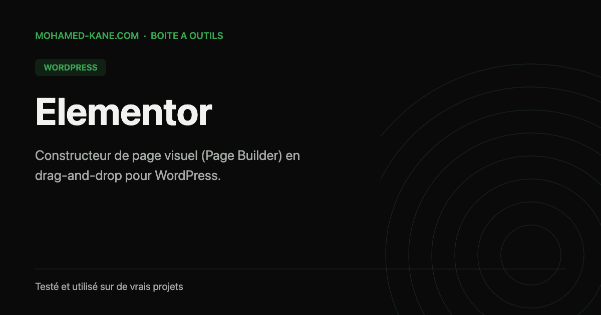 Elementor, outil IA testé par Mohamed Kane