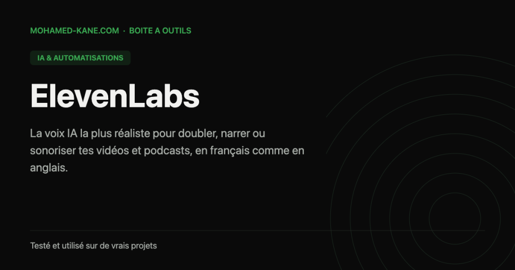 ElevenLabs — fiche outil IA