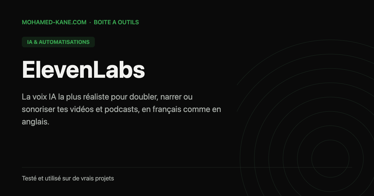 ElevenLabs, outil IA testé par Mohamed Kane