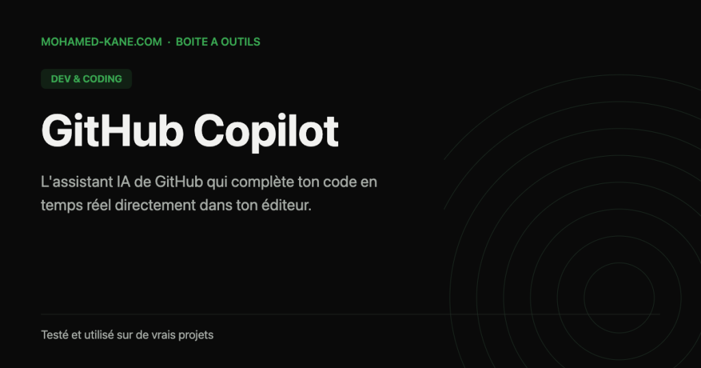 GitHub Copilot — fiche outil IA