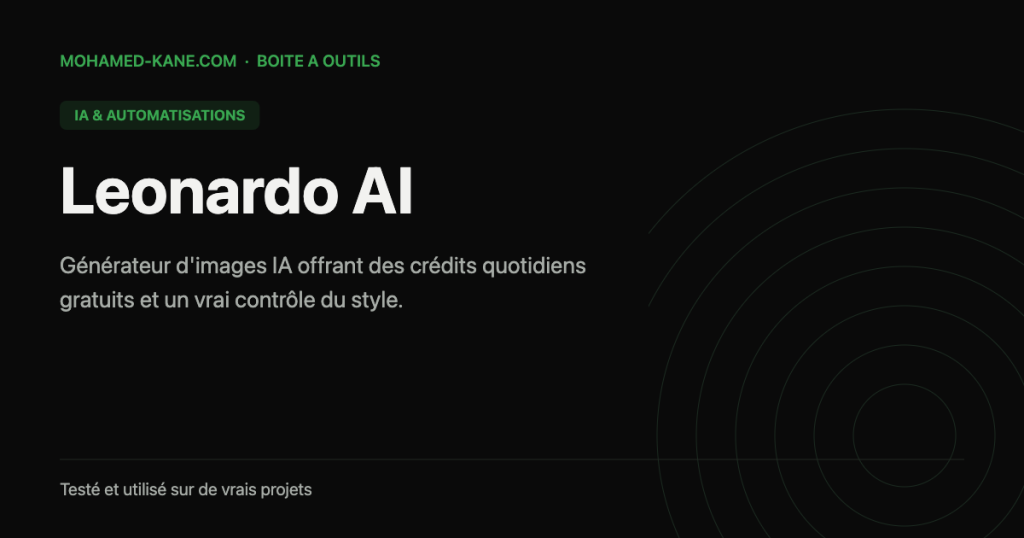 Leonardo AI — fiche outil IA