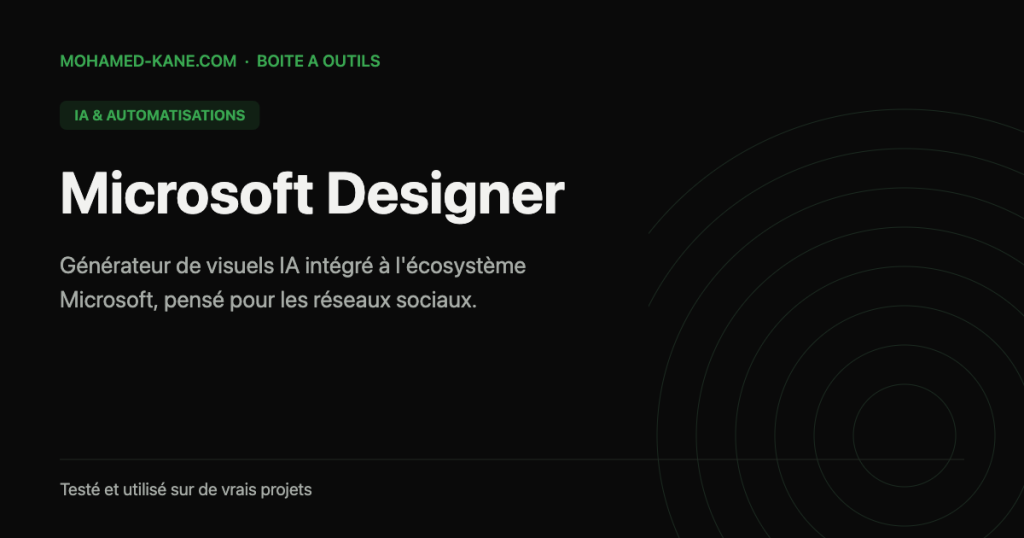 Microsoft Designer — fiche outil IA