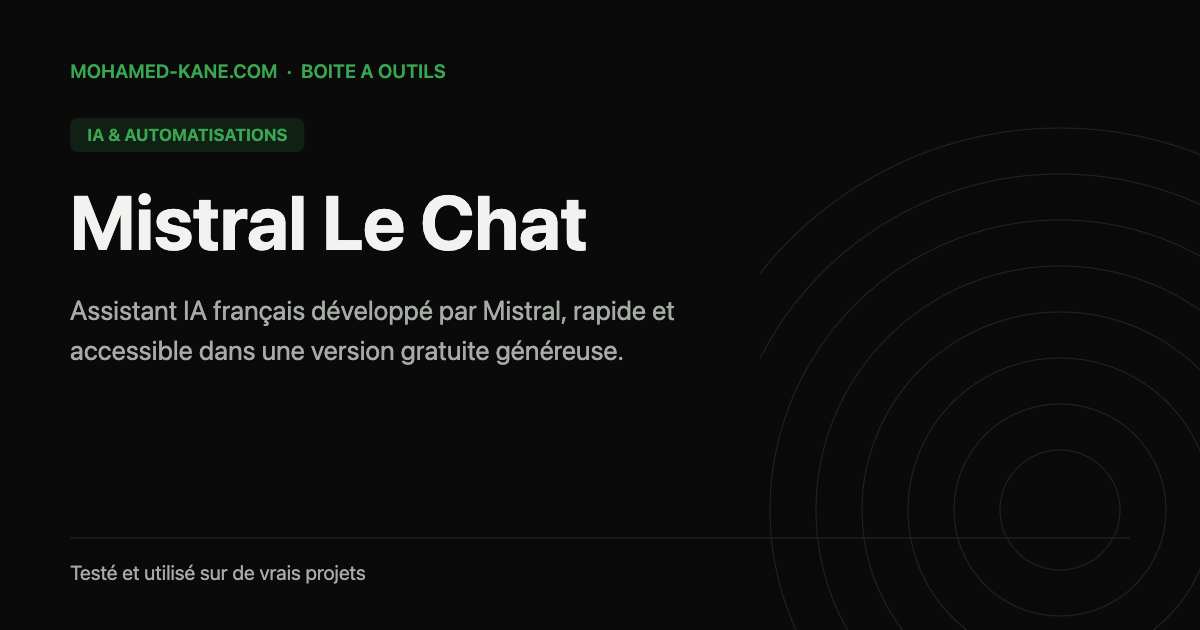 Mistral Le Chat, outil IA testé par Mohamed Kane