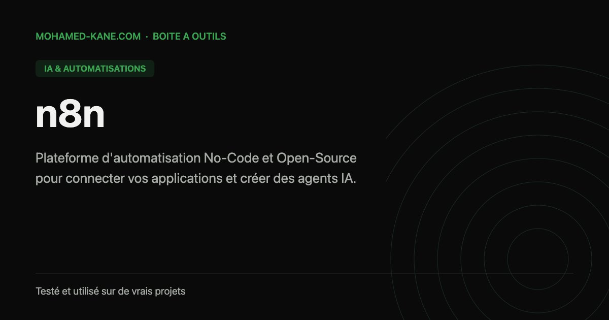 n8n, outil IA testé par Mohamed Kane
