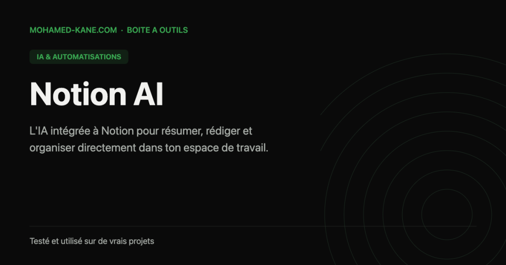 Notion AI — fiche outil IA