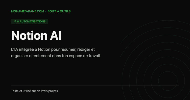 Notion AI — fiche outil IA