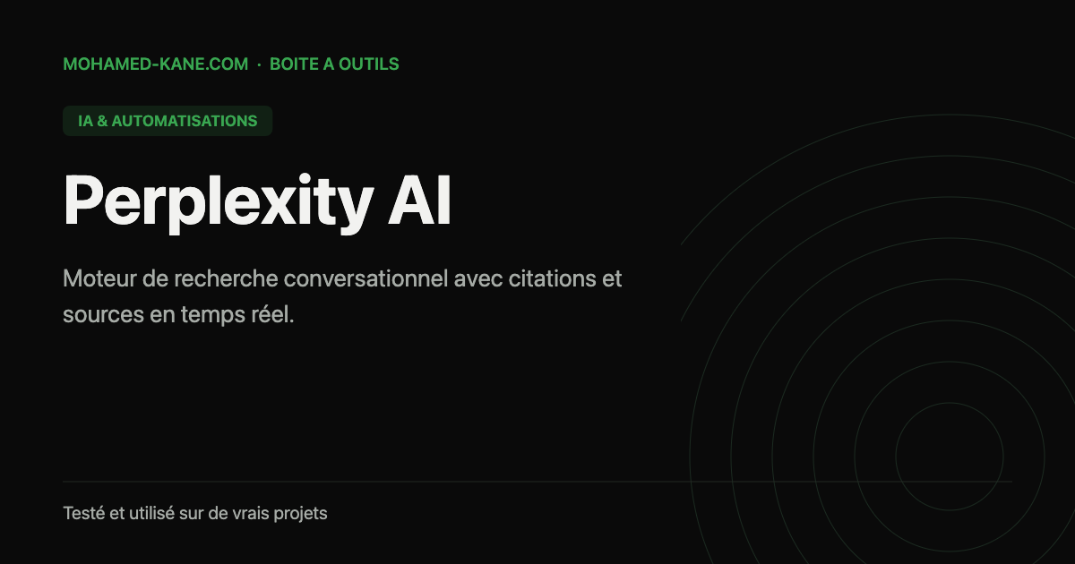 Perplexity AI, outil IA testé par Mohamed Kane