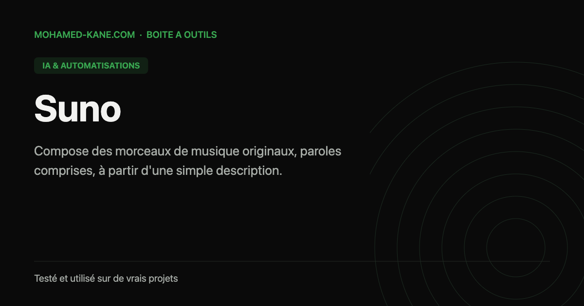 Suno, outil IA testé par Mohamed Kane