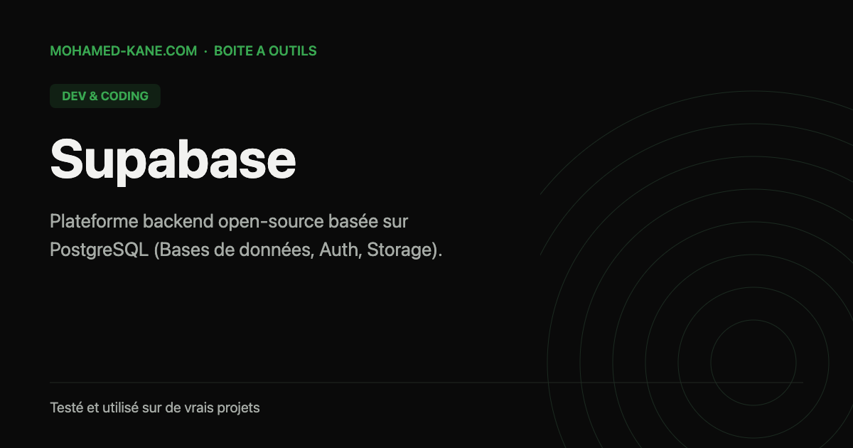 Supabase, outil IA testé par Mohamed Kane