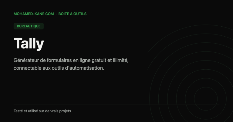 Tally — fiche outil IA